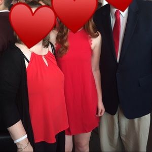 Red sleeveless dress